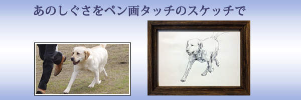 ペン画スケッチ ペット